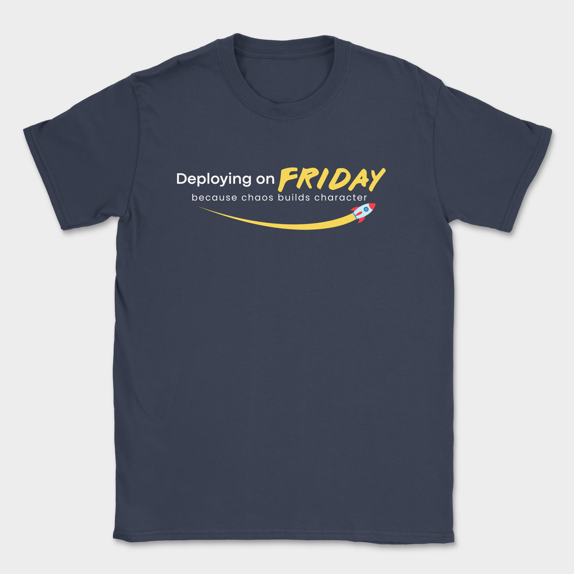 chaos builds character shirt — Navy