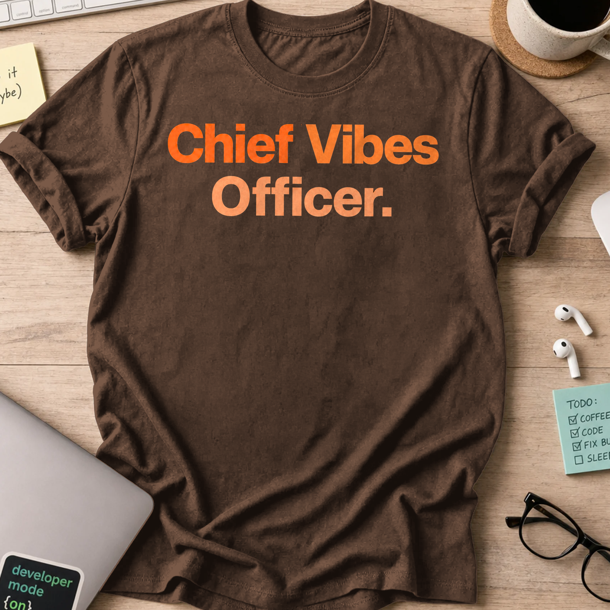 Chief Vibes Officer Shirt - Dark Chocolate