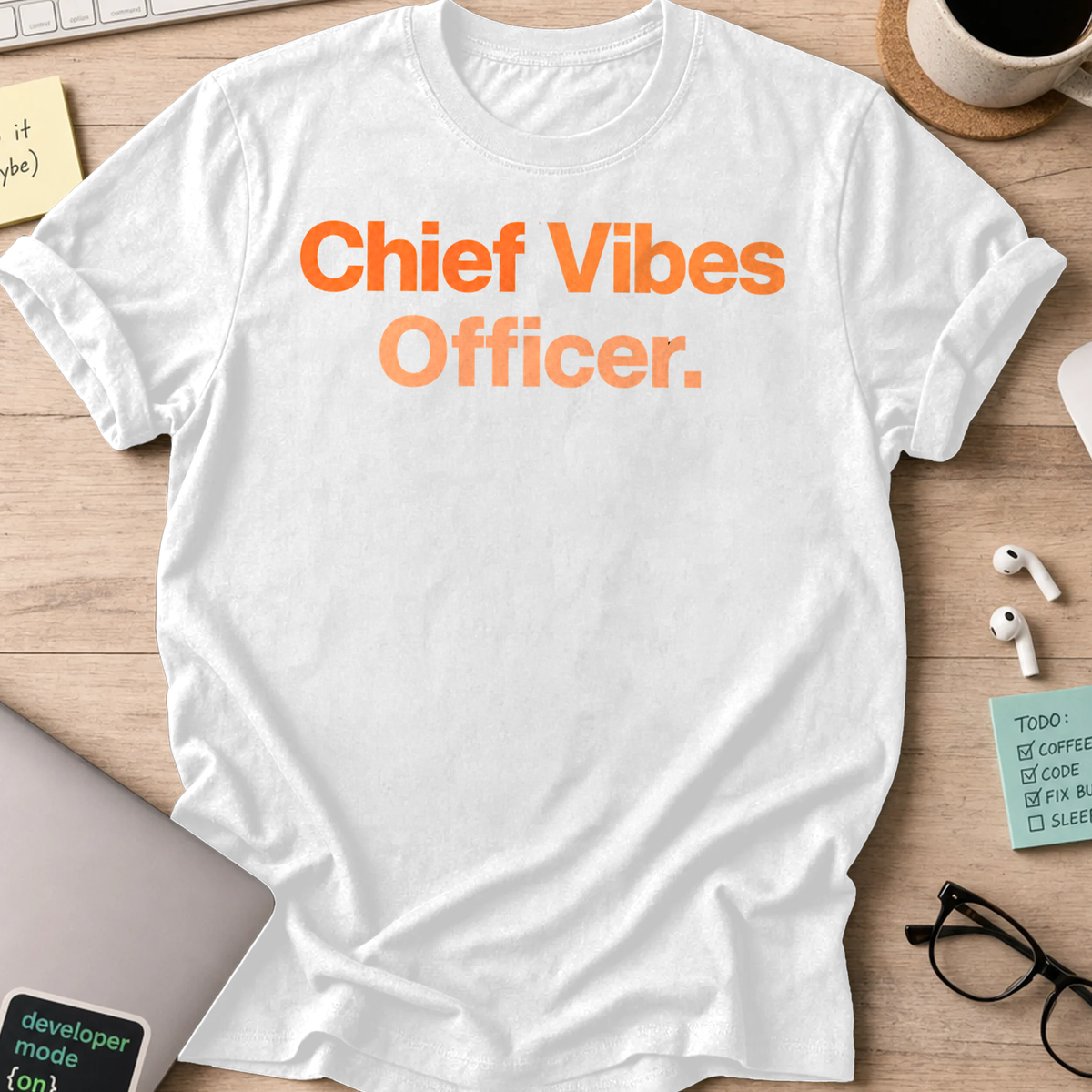 Chief Vibes Officer Shirt - White