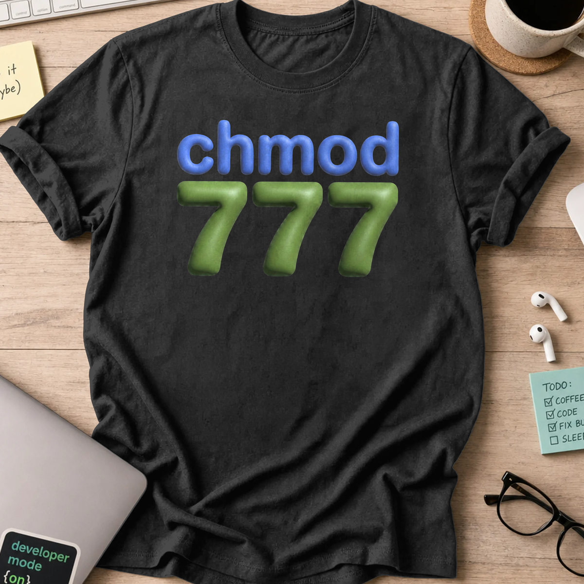 chmod 777 shirt - Black