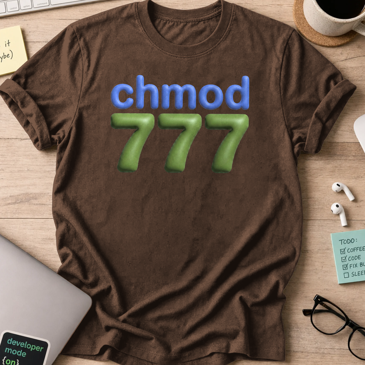 chmod 777 shirt - Dark Chocolate