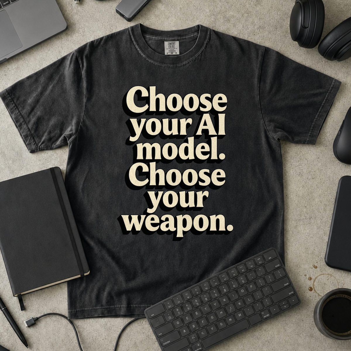 Choose Your Weapon Premium Shirt — black Premium Shirt mock-up