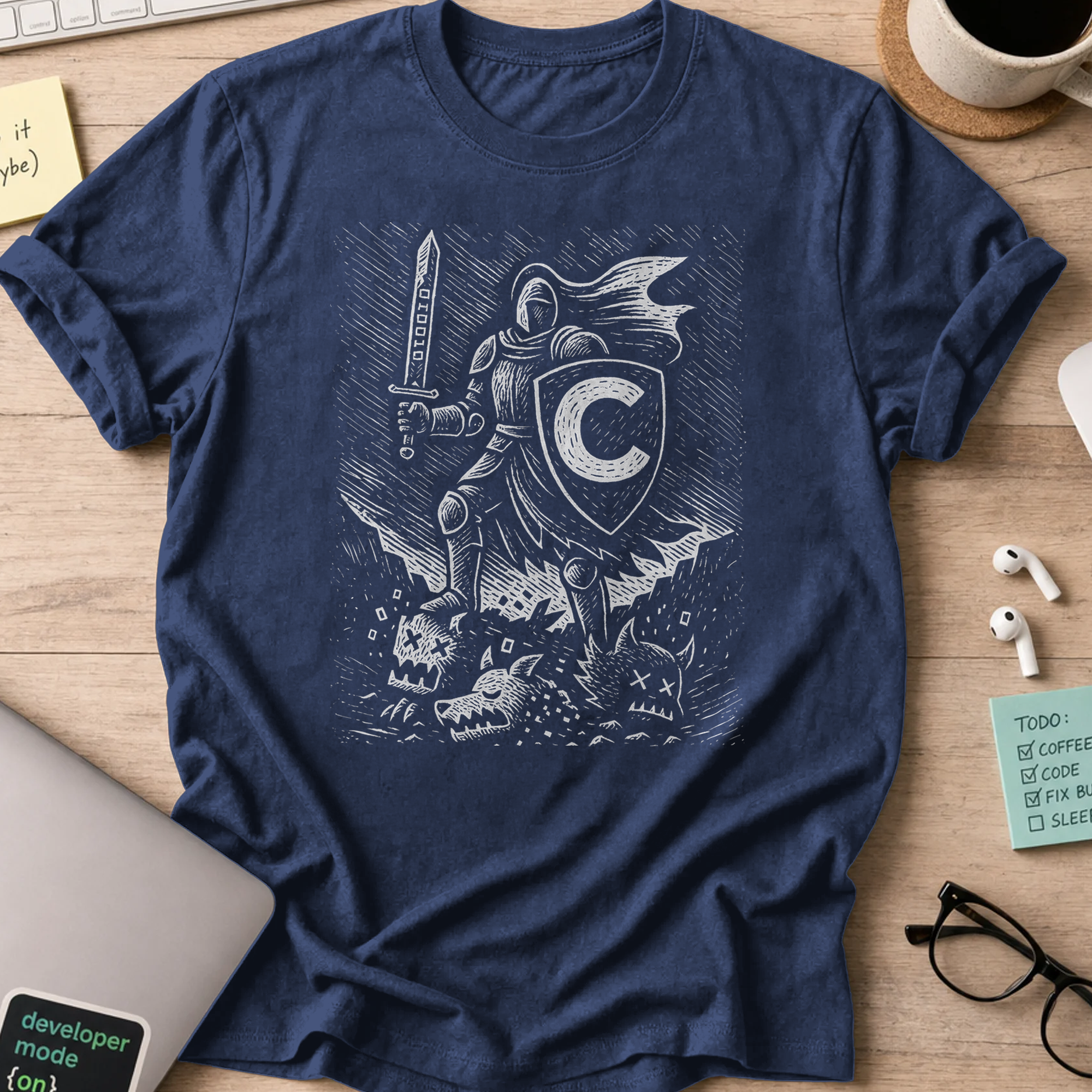C# knight shirt - Navy