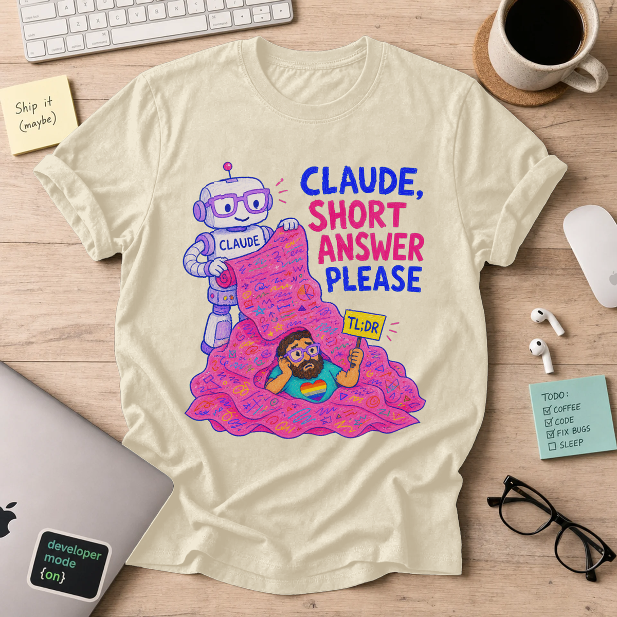 Claude, Short Answer Please Shirt — Natural