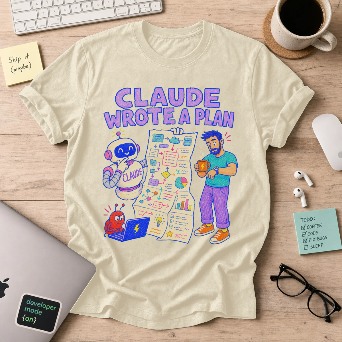 Claude Wrote a Plan Shirt — Natural