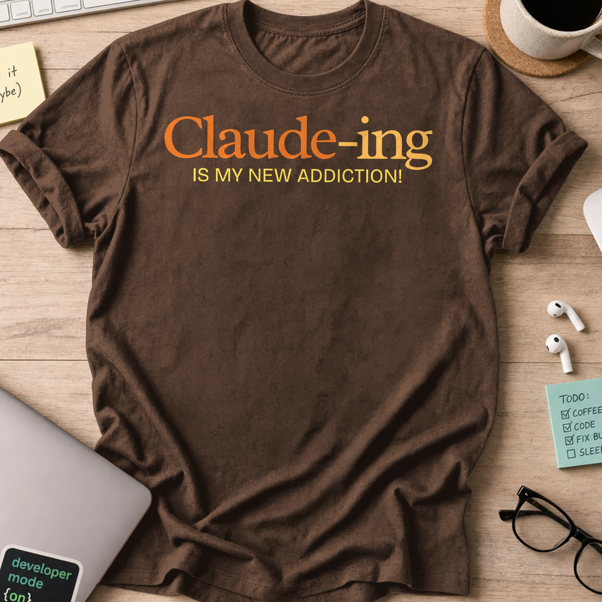 Claude-ing Is My New Addiction Shirt - Dark Chocolate