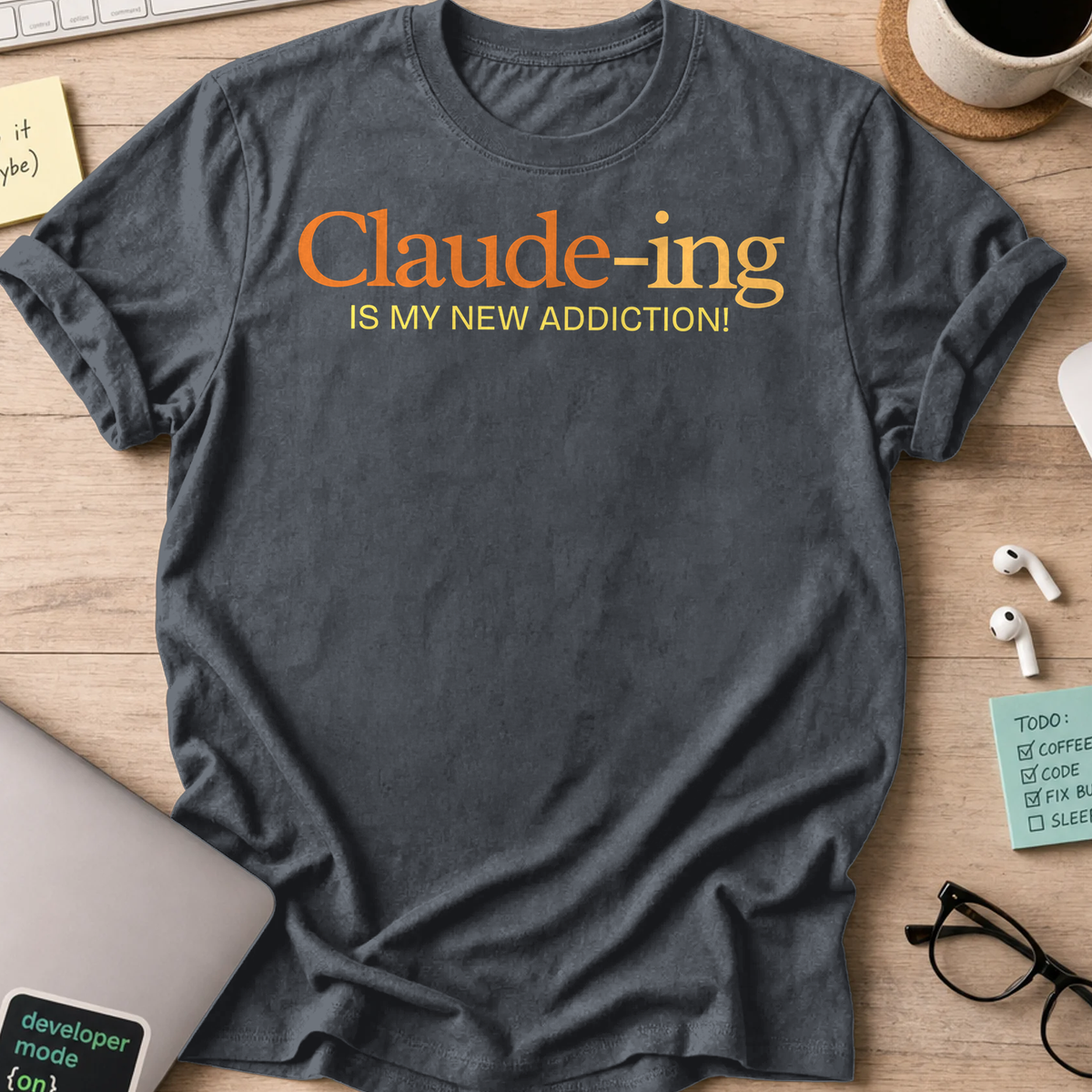 Claude-ing Is My New Addiction Shirt - Dark Heather