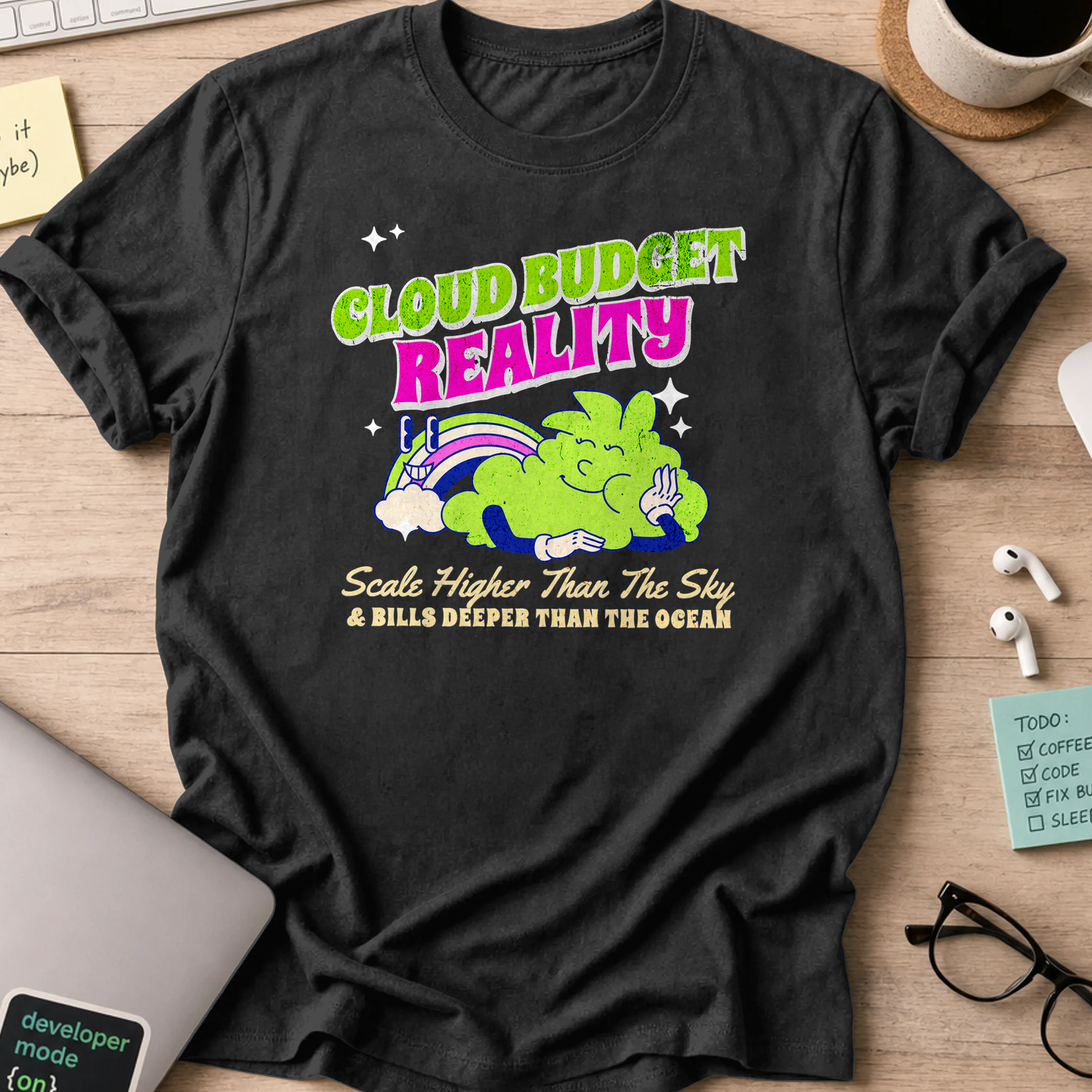 cloud budget reality shirt - Black