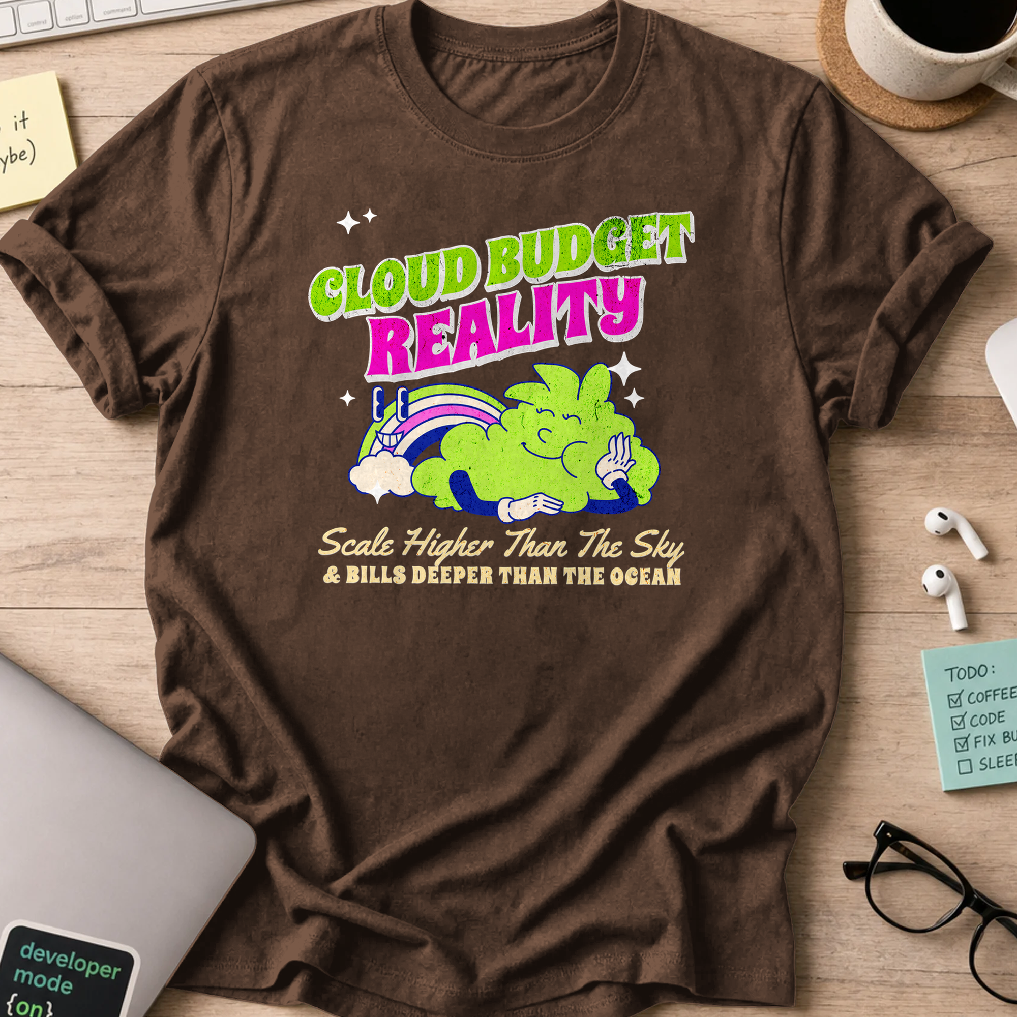 cloud budget reality shirt - Dark Chocolate