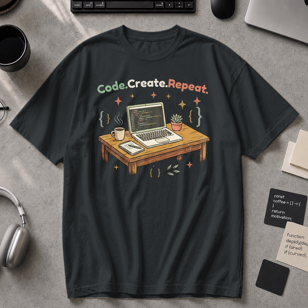 Code Create Repeat Premium Shirt - Black