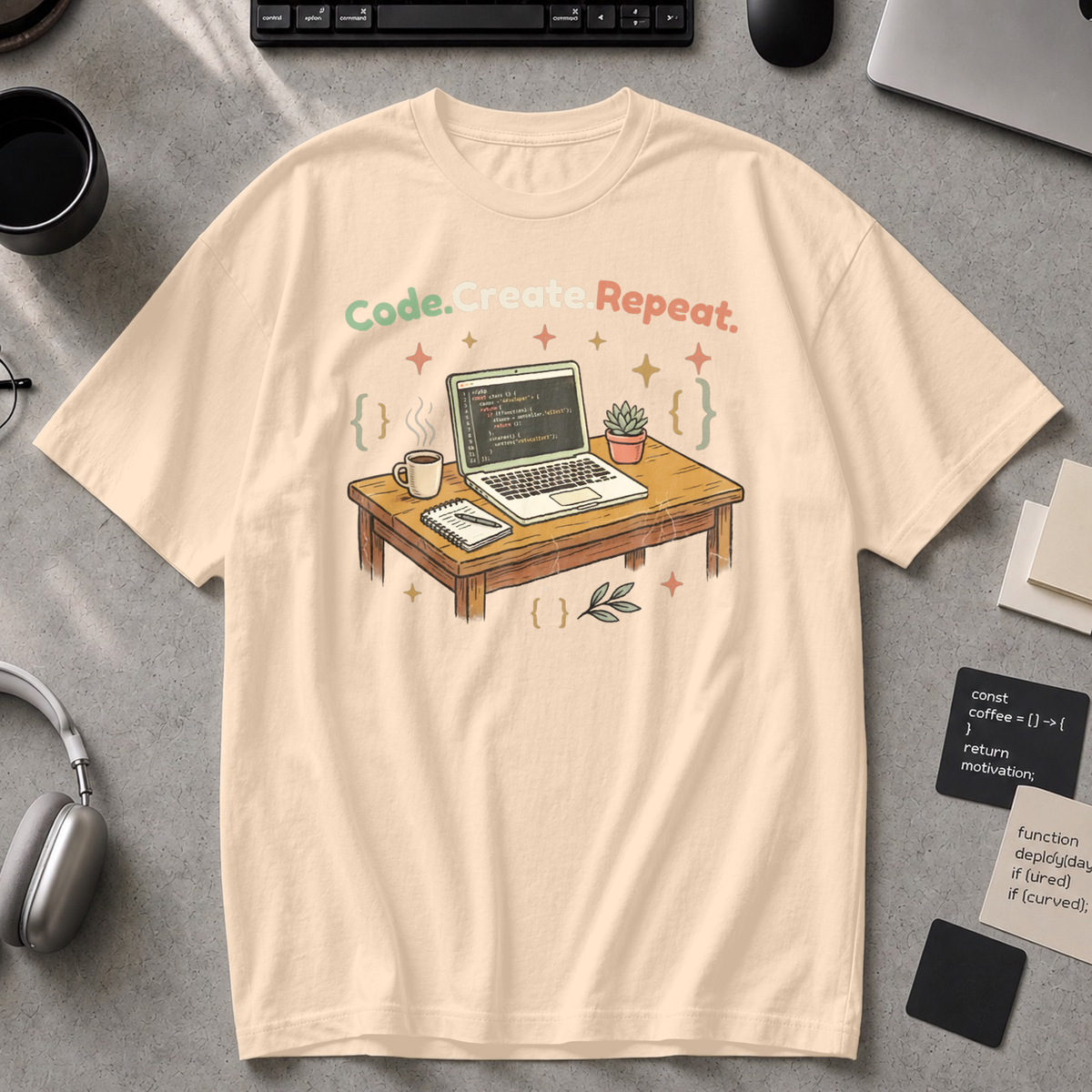 Code Create Repeat Premium Shirt - Ivory