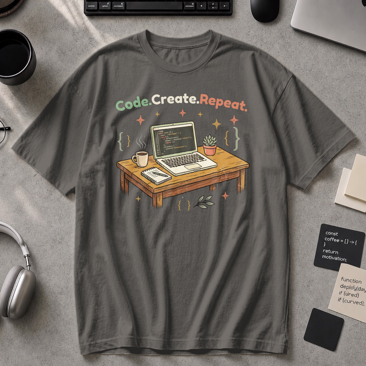 Code Create Repeat Premium Shirt - Pepper