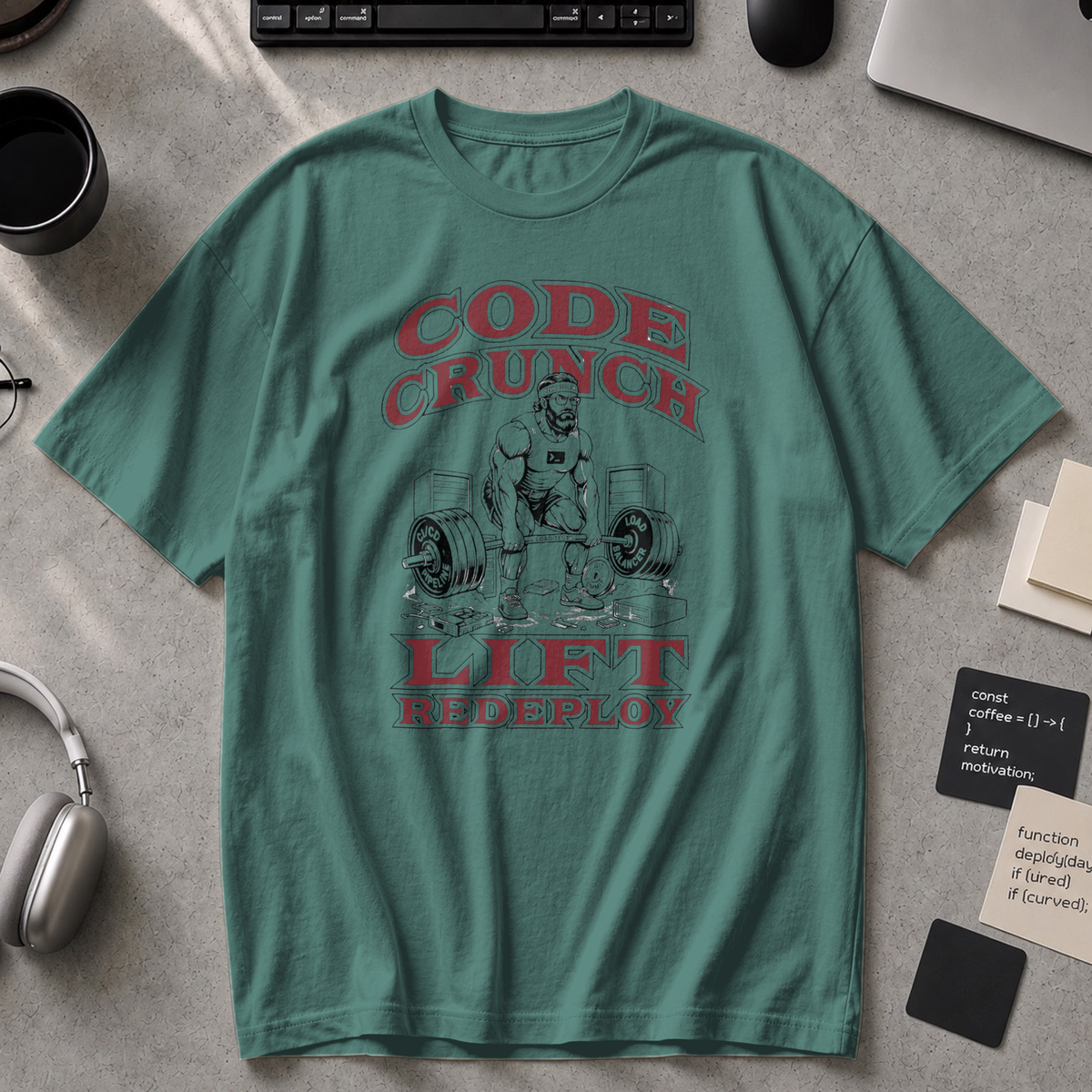 Code Crunch Lift Redeploy Premium Shirt - Blue Spruce