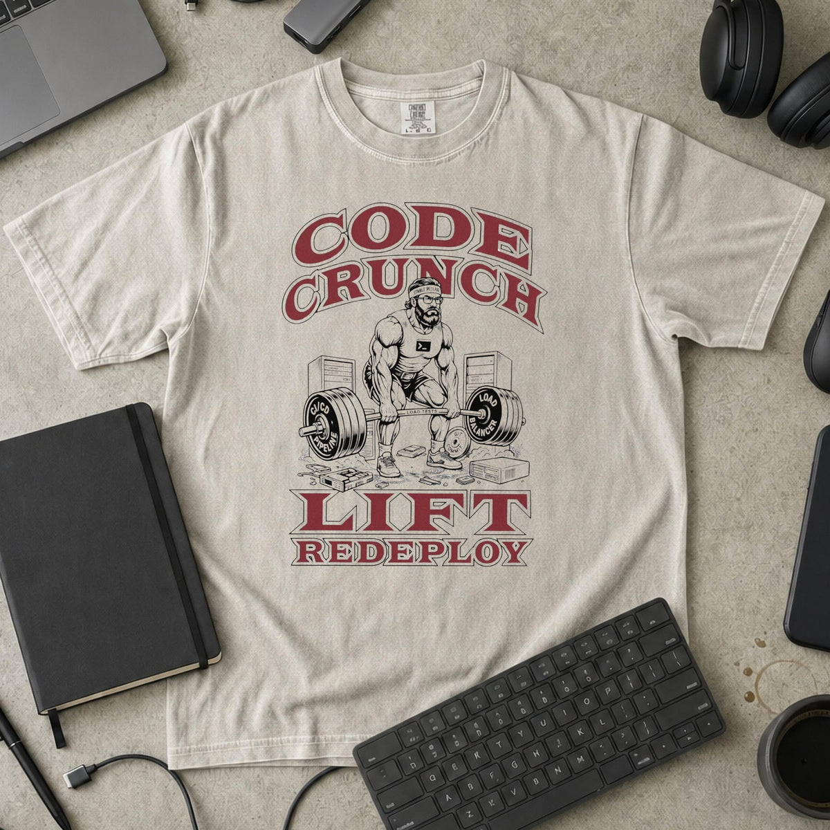 Code Crunch Lift Redeploy Premium Shirt — ivory Premium Shirt mock-up