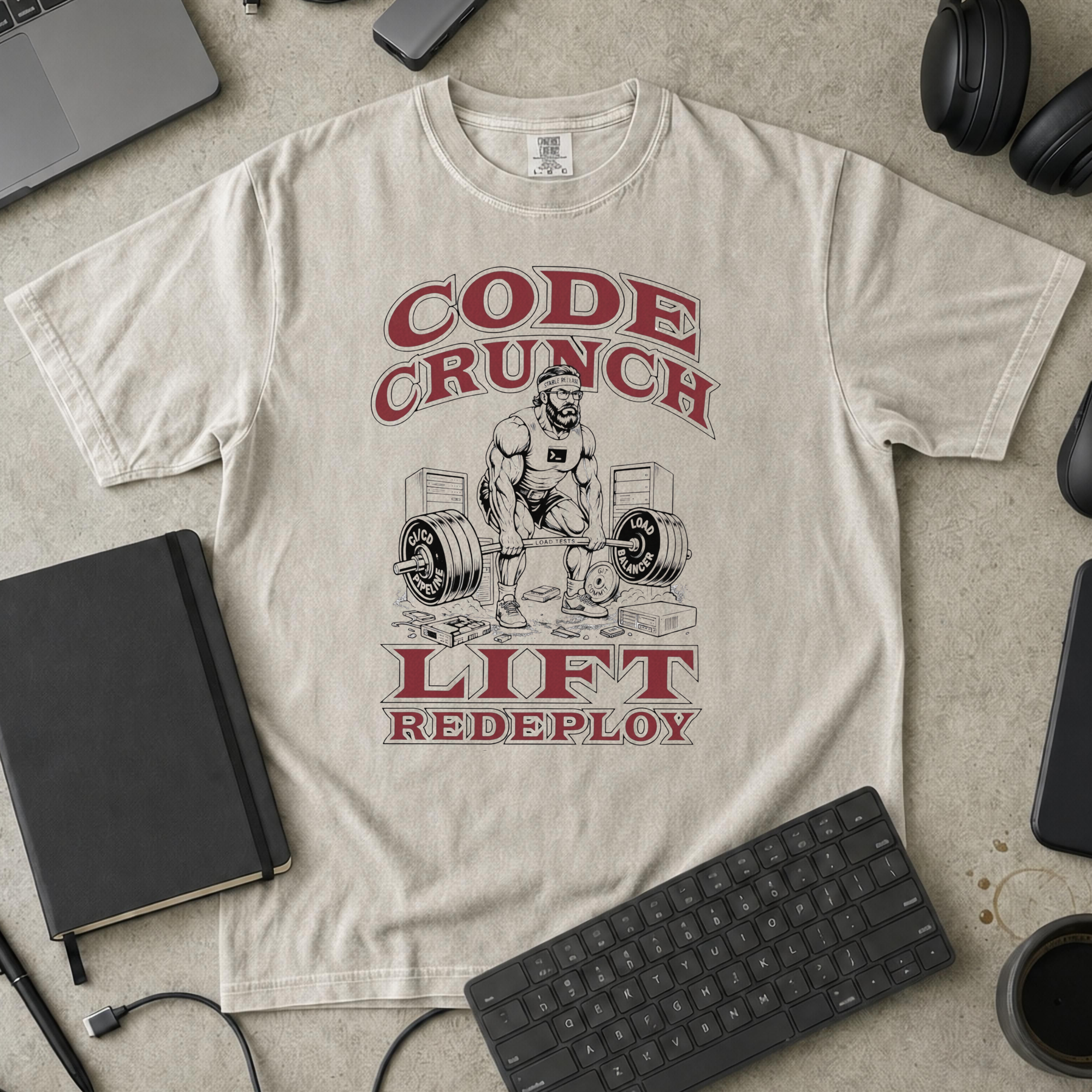 Code Crunch Lift Redeploy Premium Shirt — ivory Premium Shirt mock-up