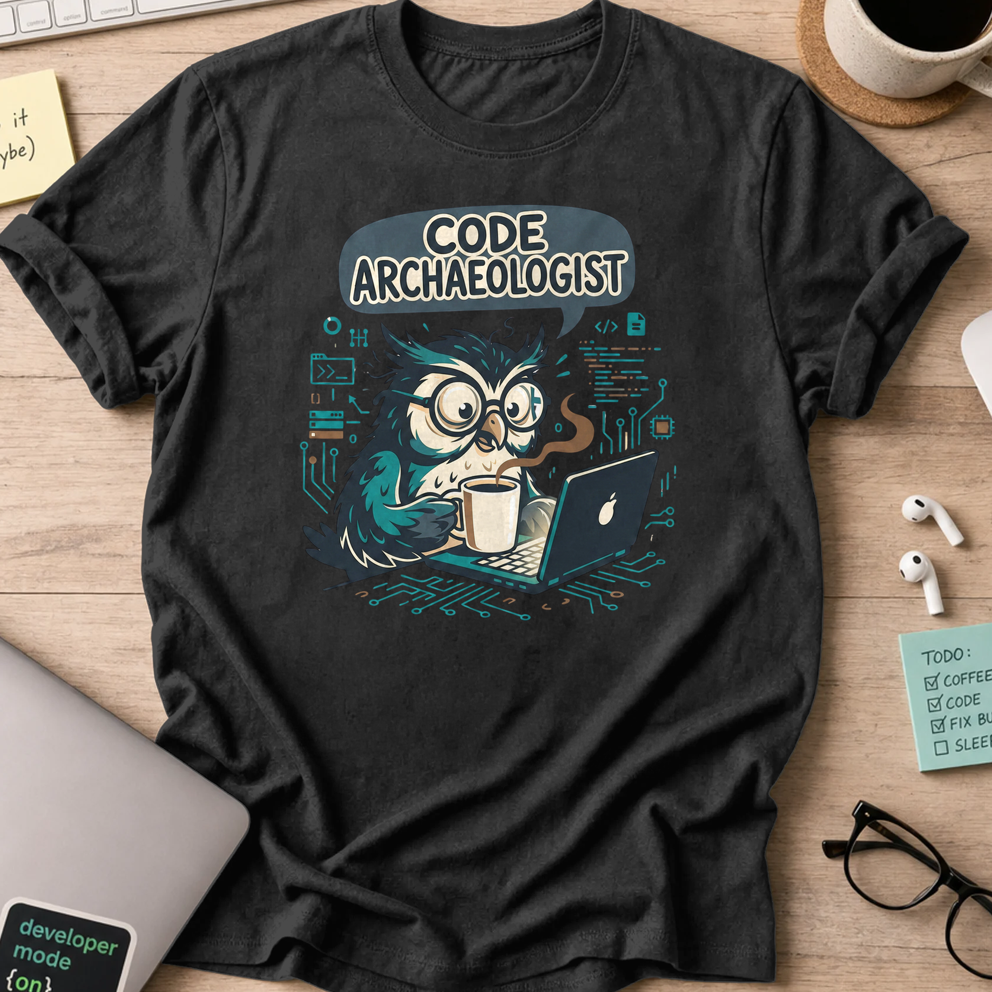 code archeologist shirt - Black
