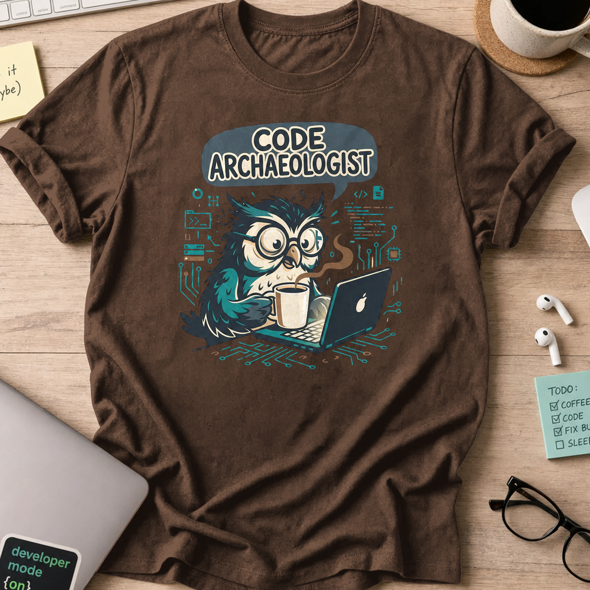 code archeologist shirt - Dark Chocolate