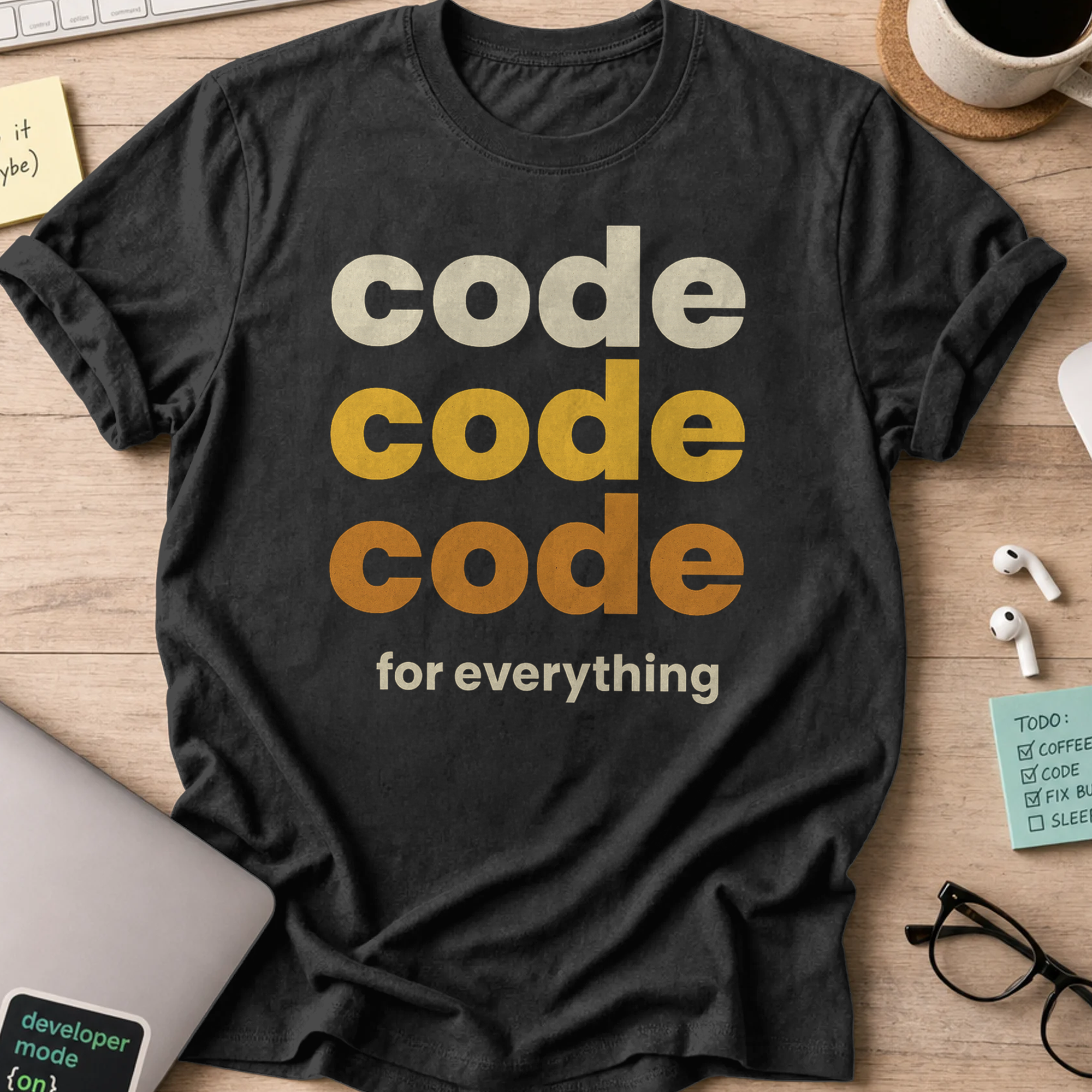 code code code for everything shirt - Black