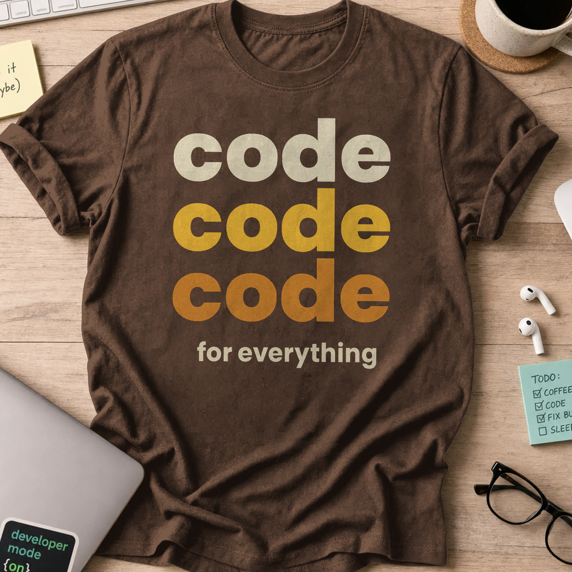 code code code for everything shirt - Dark Chocolate