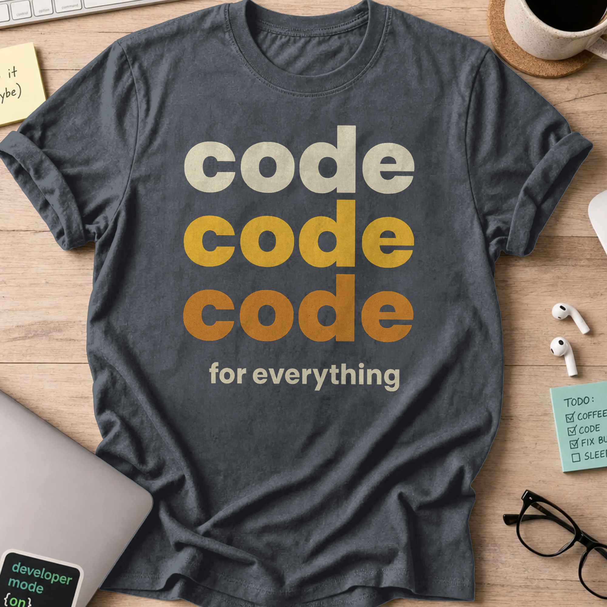 code code code for everything shirt - Dark Heather
