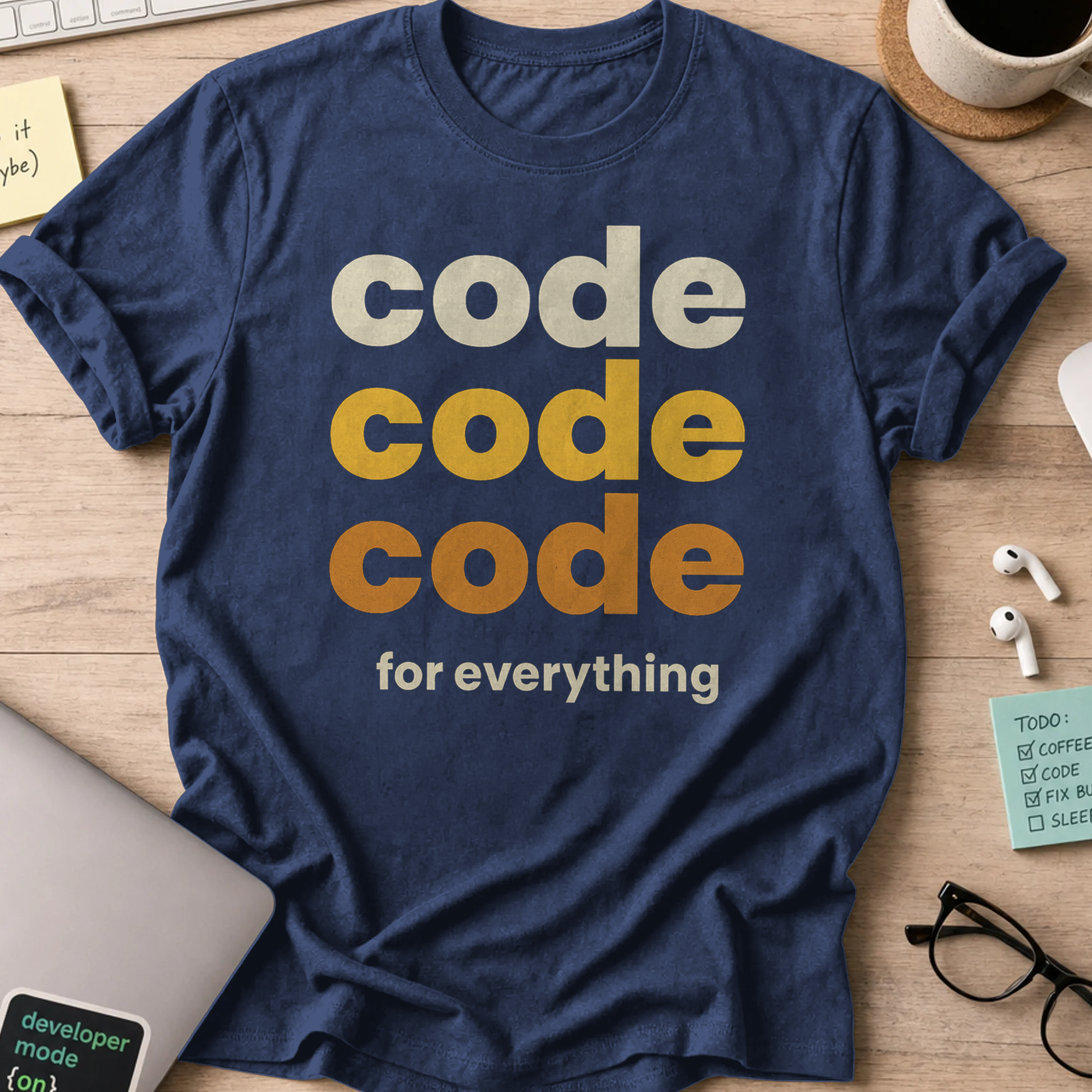 code code code for everything shirt - Navy