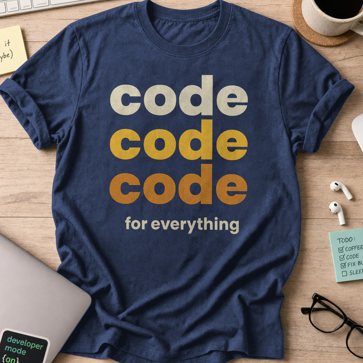 code code code for everything shirt - Navy