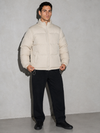 Men's Loose Solid Coat — beige — adjusting