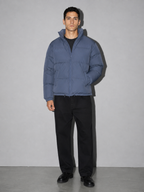Men's Loose Solid Coat — blue — main