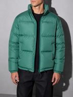 Men's Loose Solid Coat — green — bust to thigh