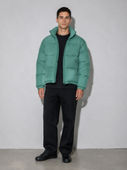 Men's Loose Solid Coat — green — main