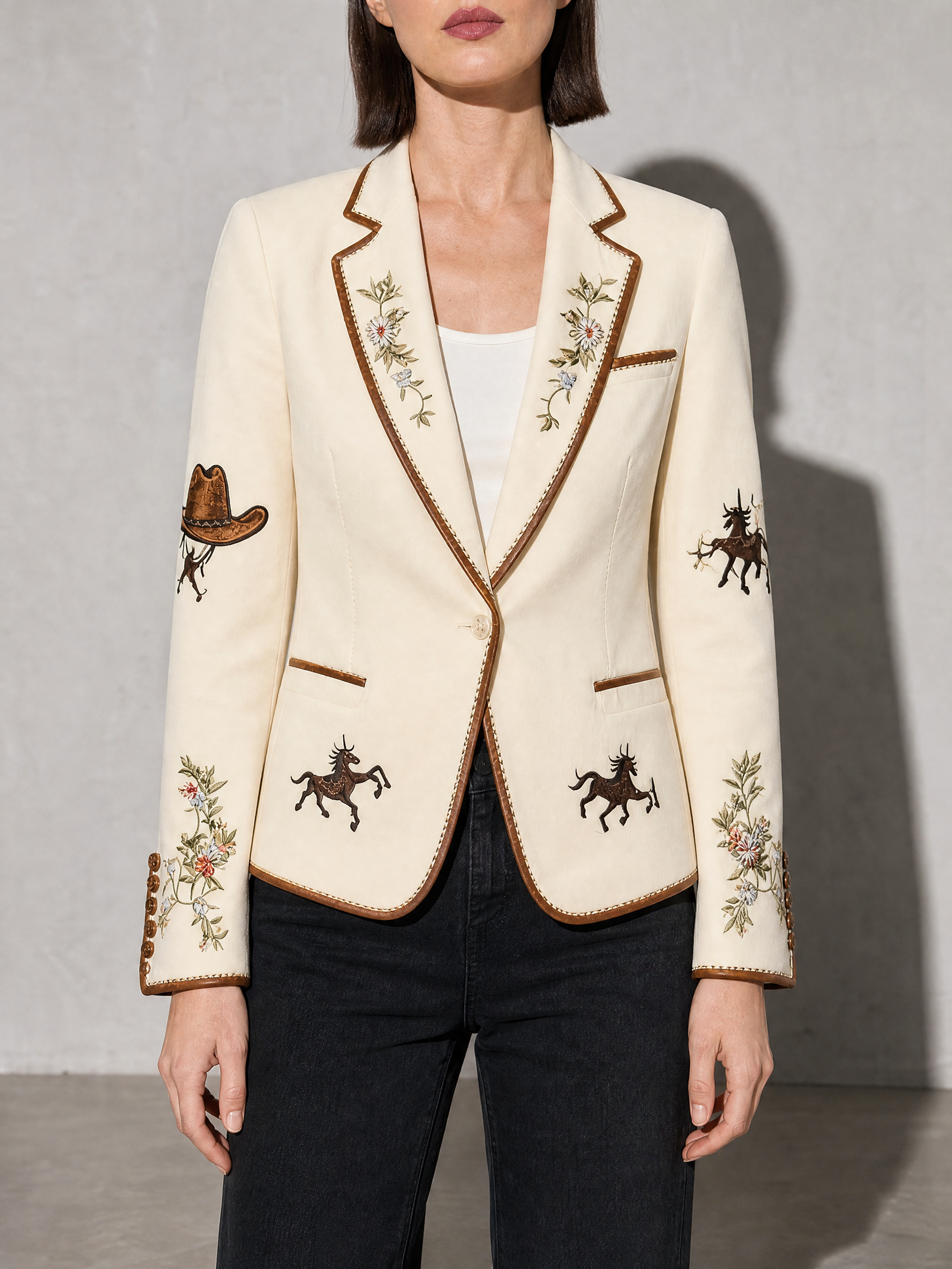 Casual Retro Stand Collar Coat — Color1 — bust_to_thigh