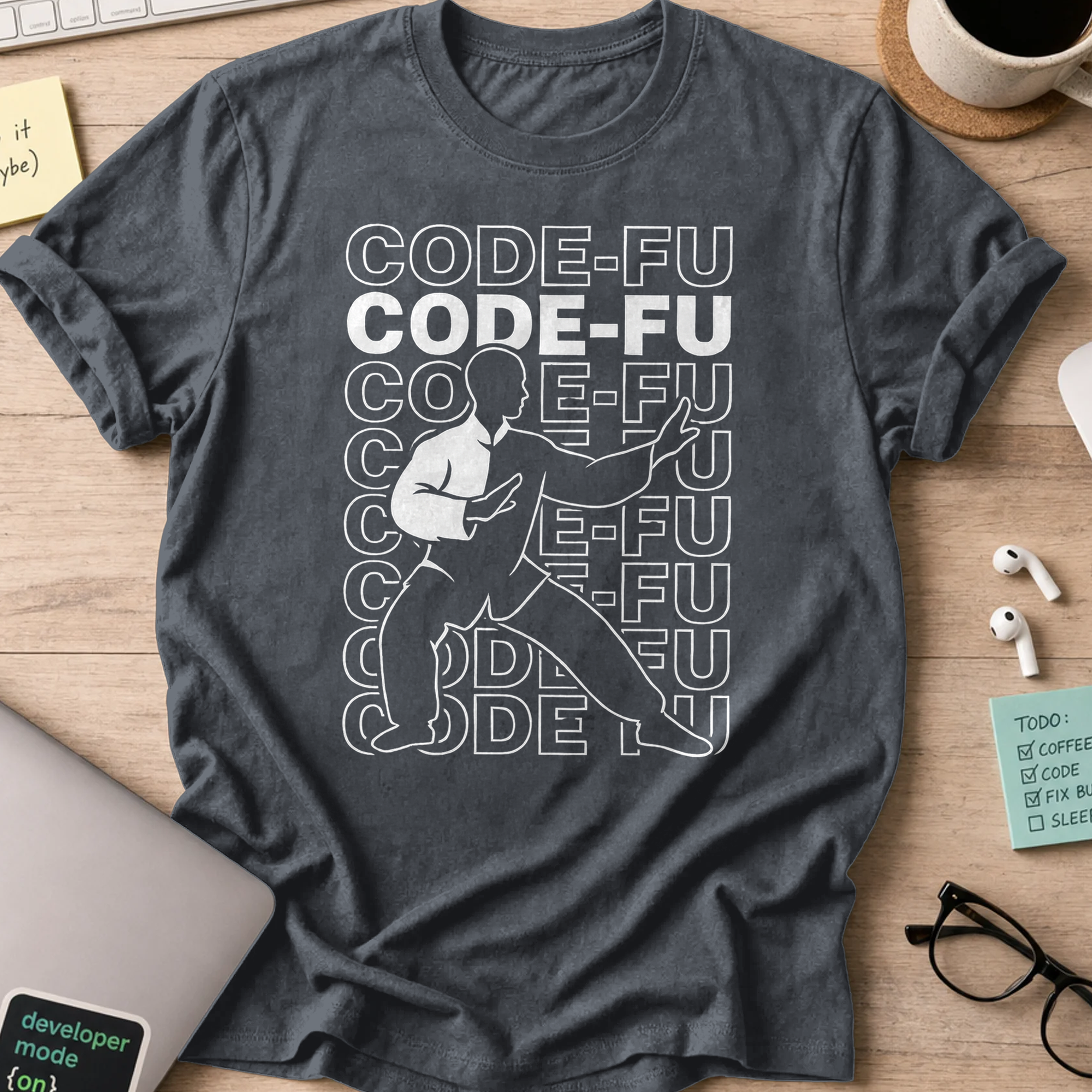 code-fu shirt - Dark Heather