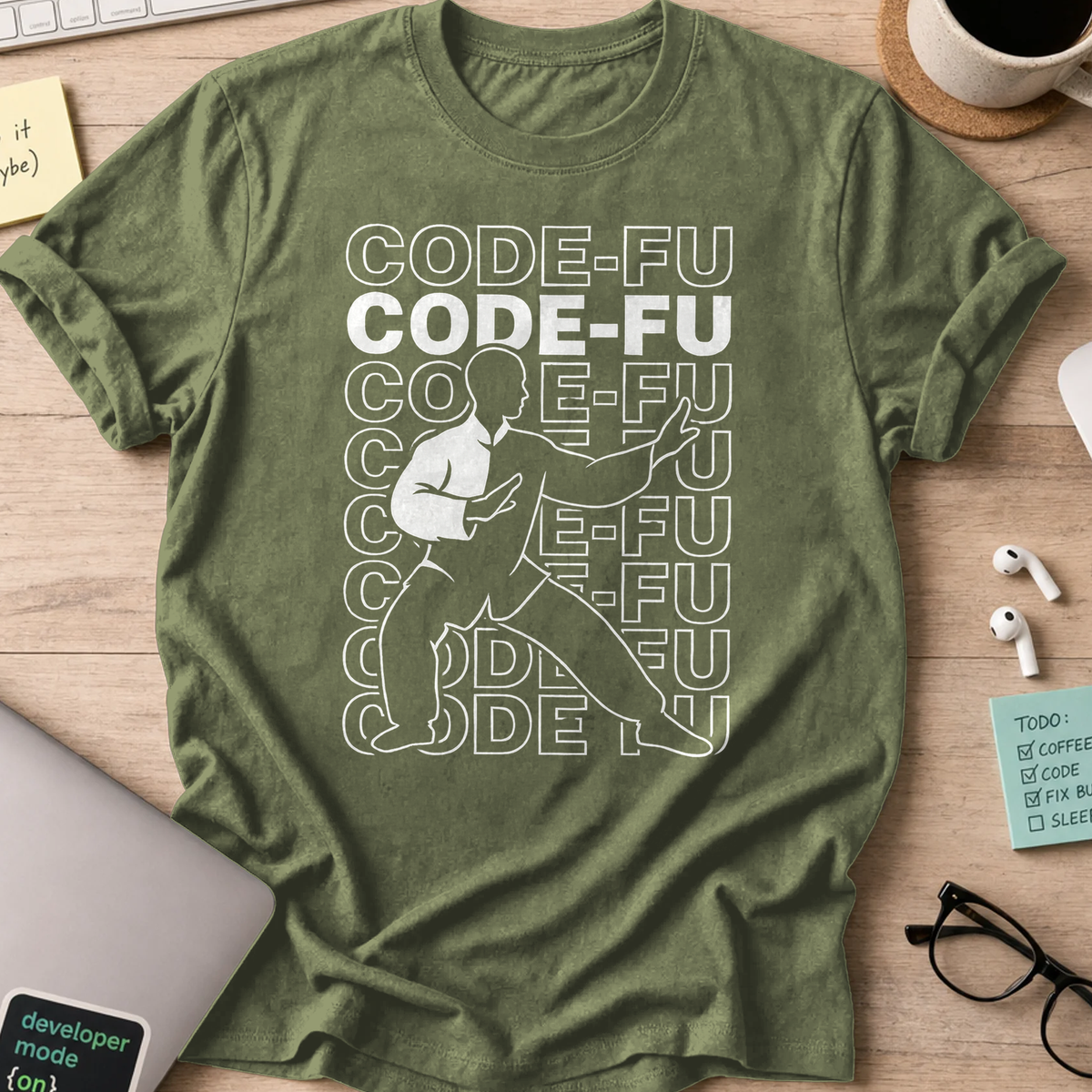 code-fu shirt - Military Green