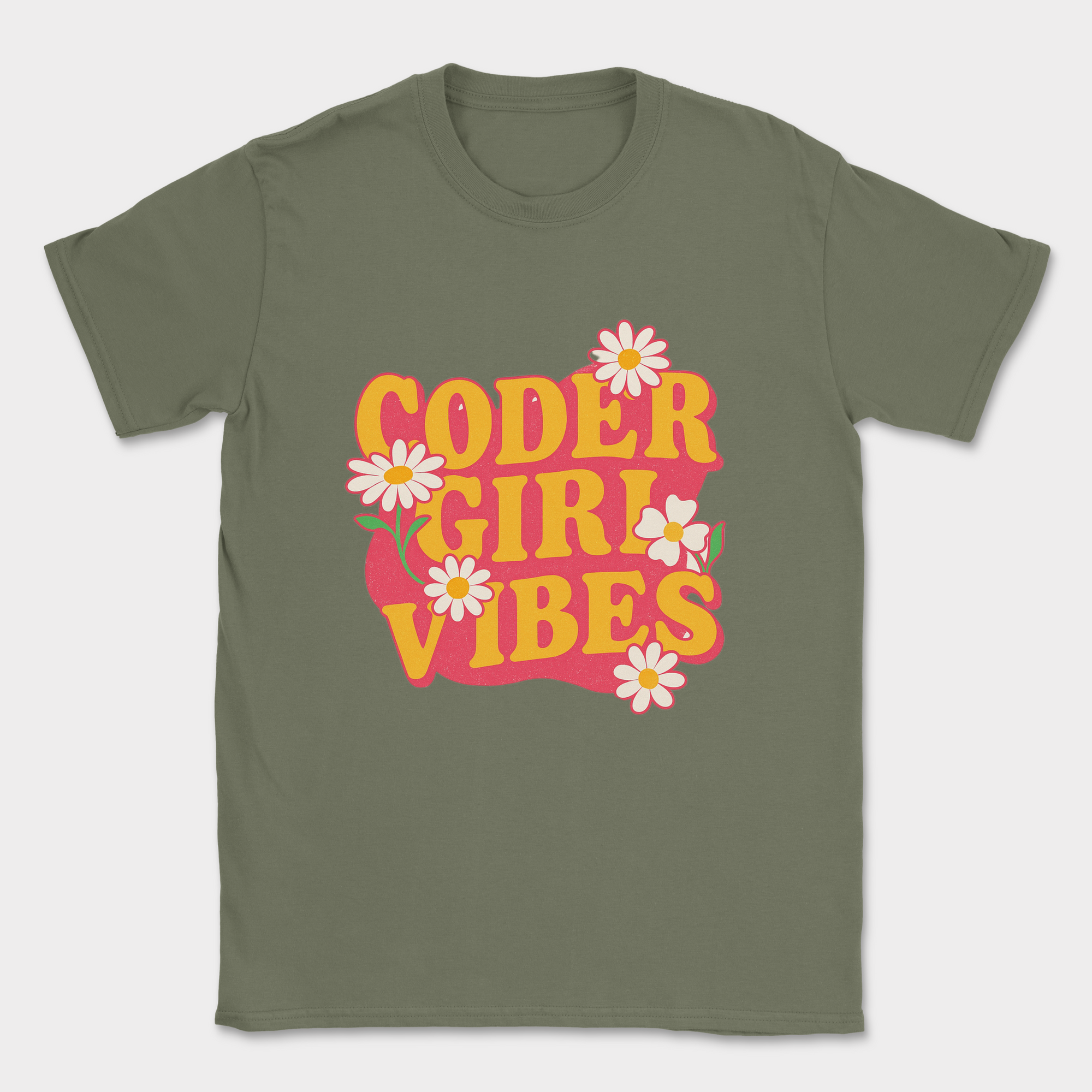 Coder girl vibes shirt — Military Green