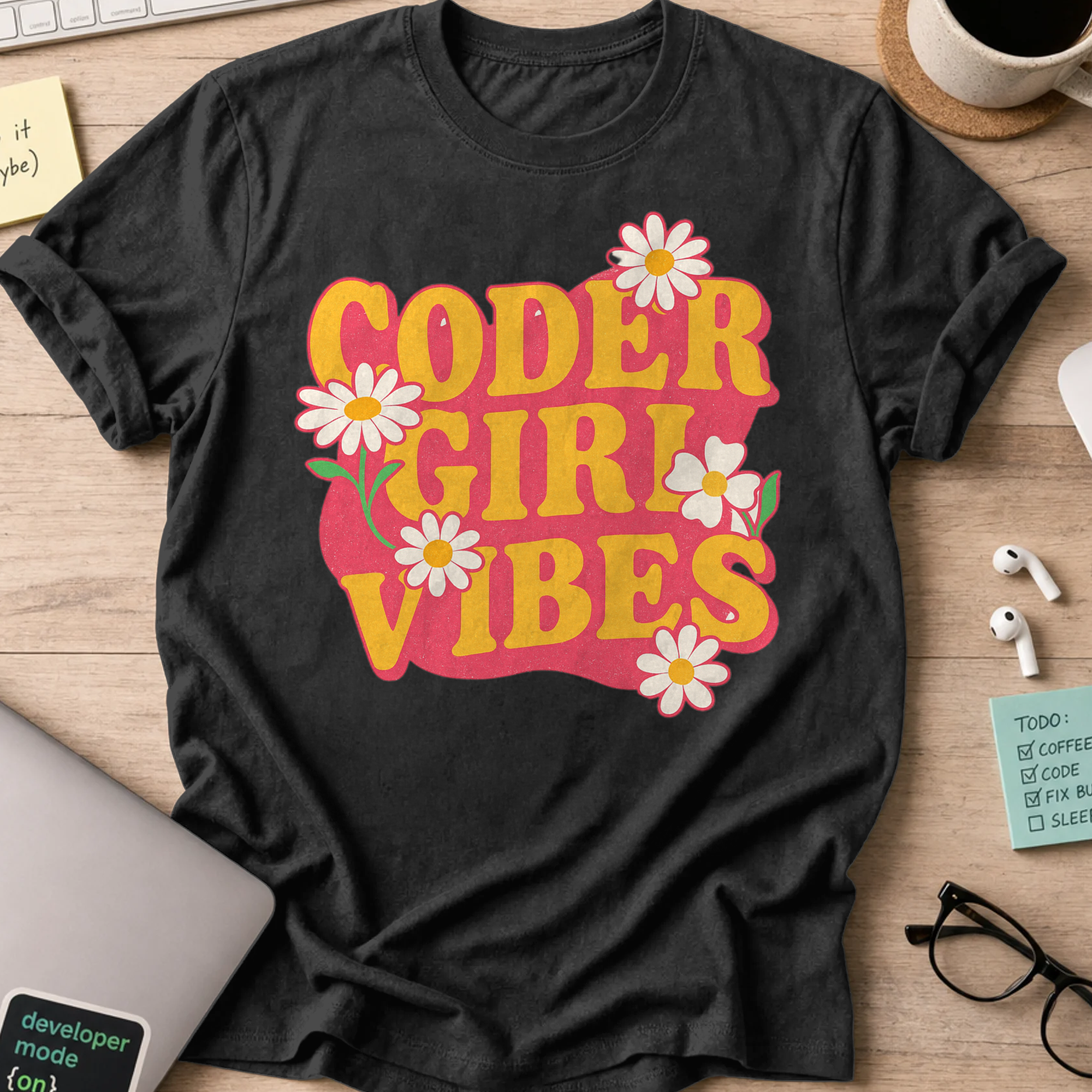 Coder girl vibes shirt - Black