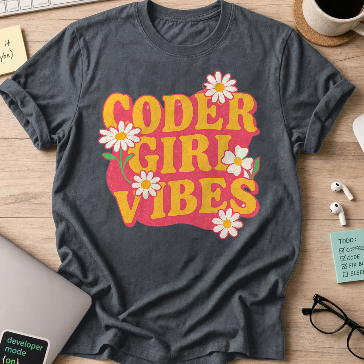 Coder girl vibes shirt - Dark Heather