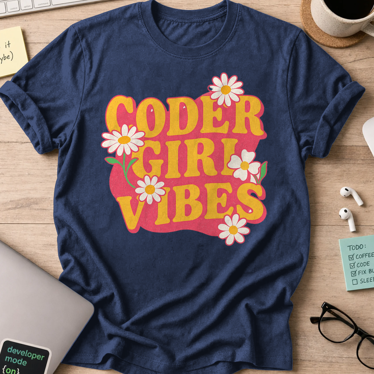 Coder girl vibes shirt - Navy