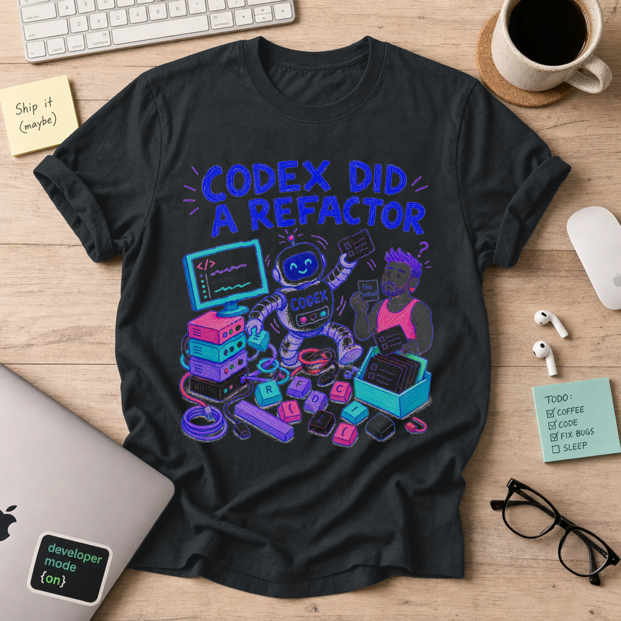 Codex Did a Refactor Shirt — Black