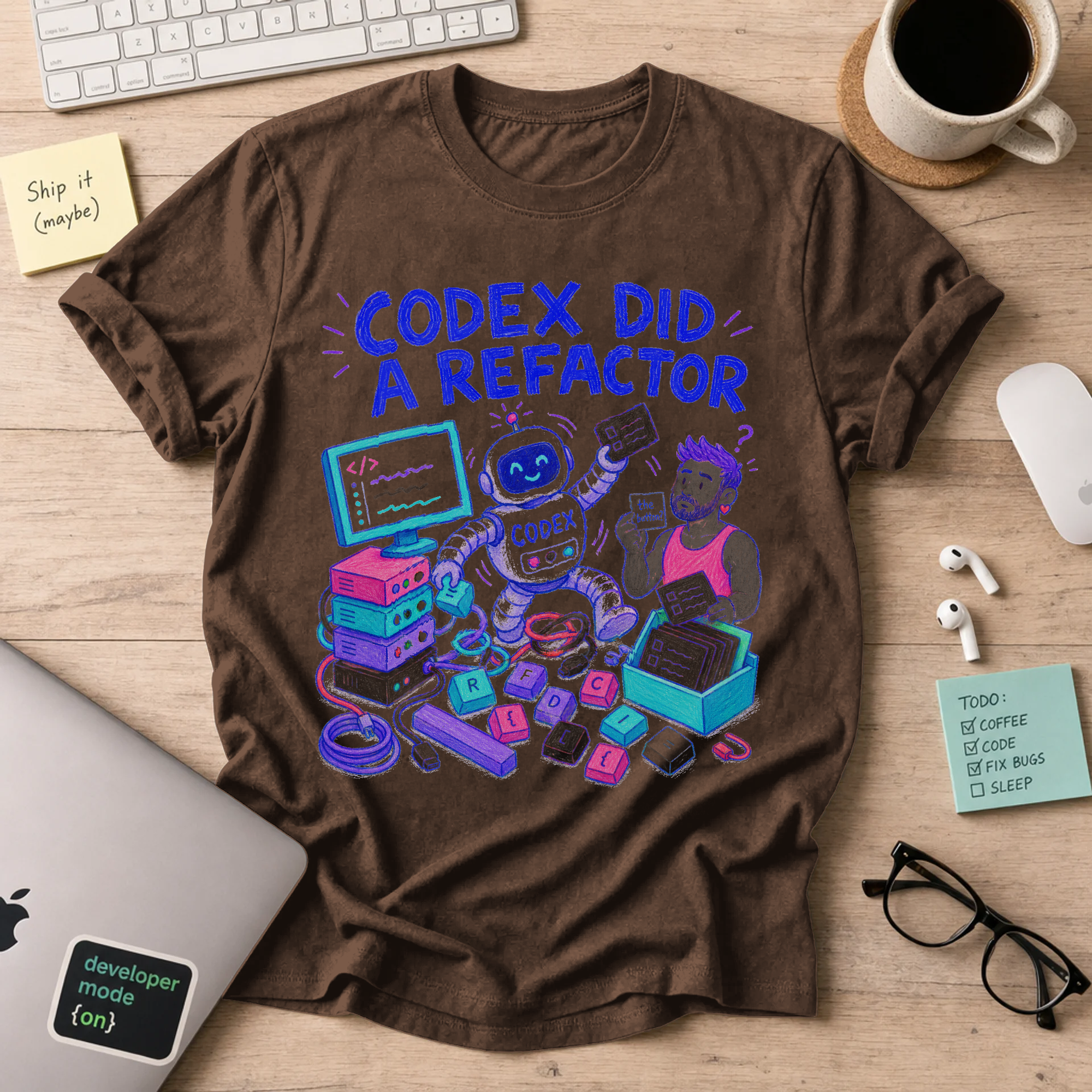 Codex Did a Refactor Shirt — Dark Chocolate