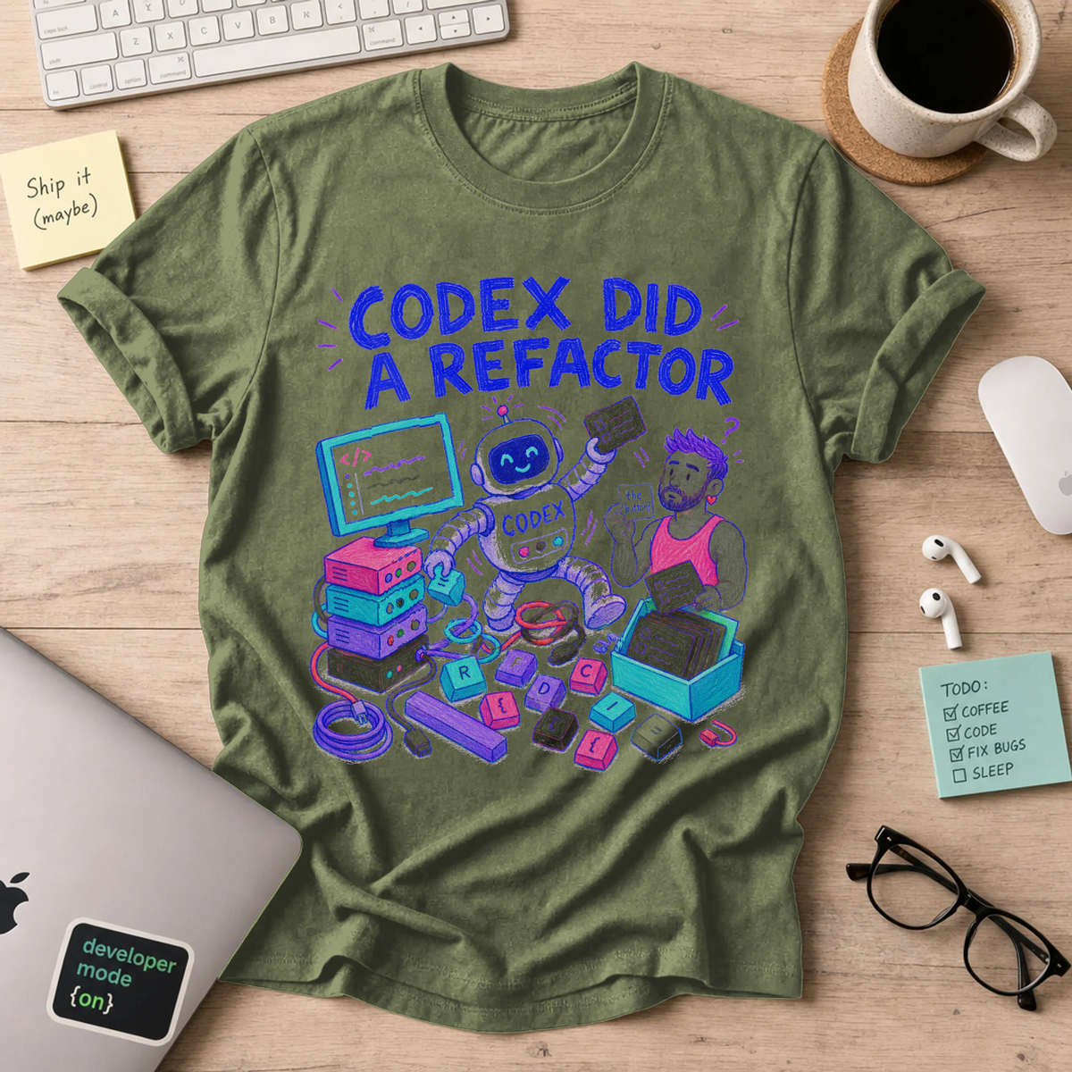 Codex Did a Refactor Shirt — Military Green