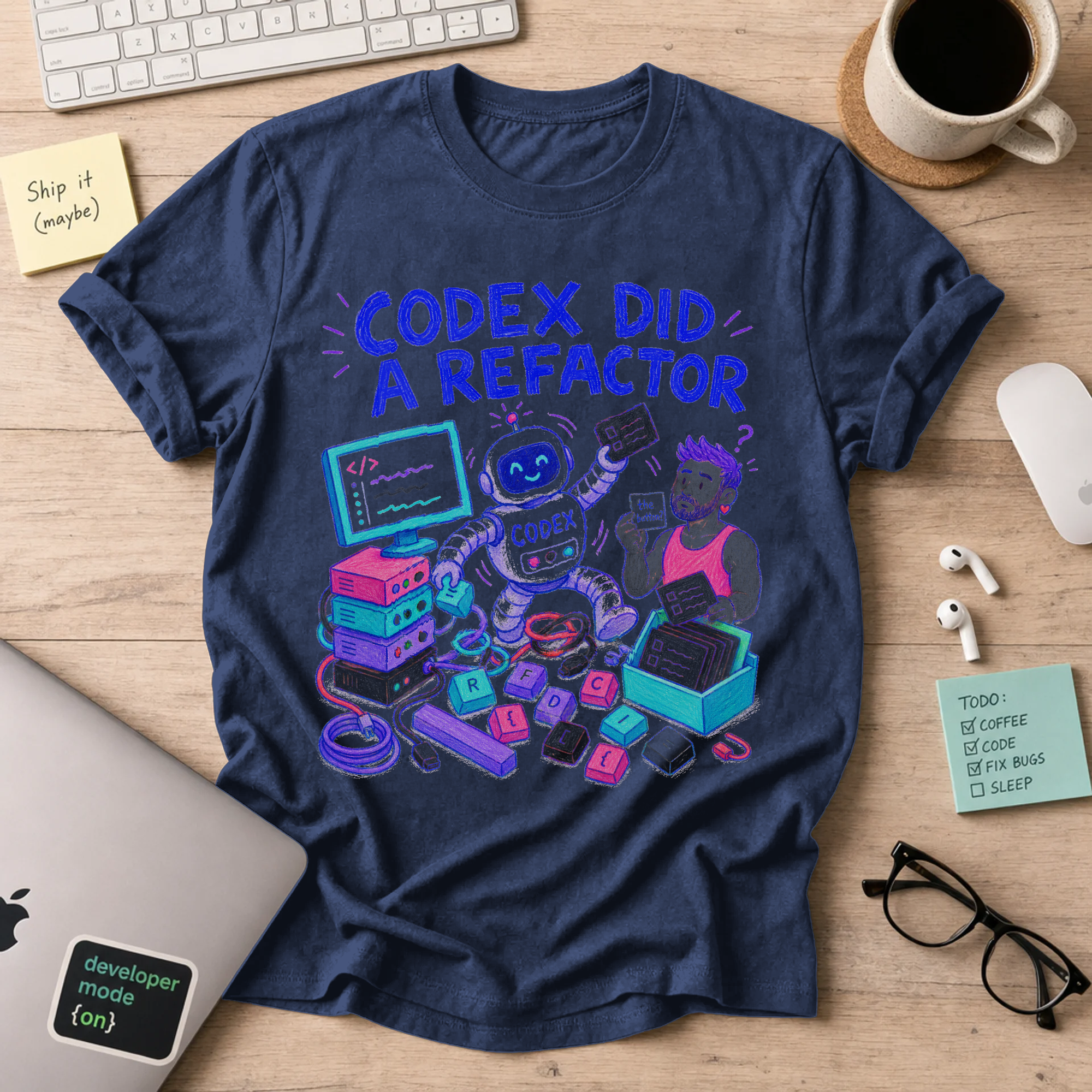 Codex Did a Refactor Shirt — Navy