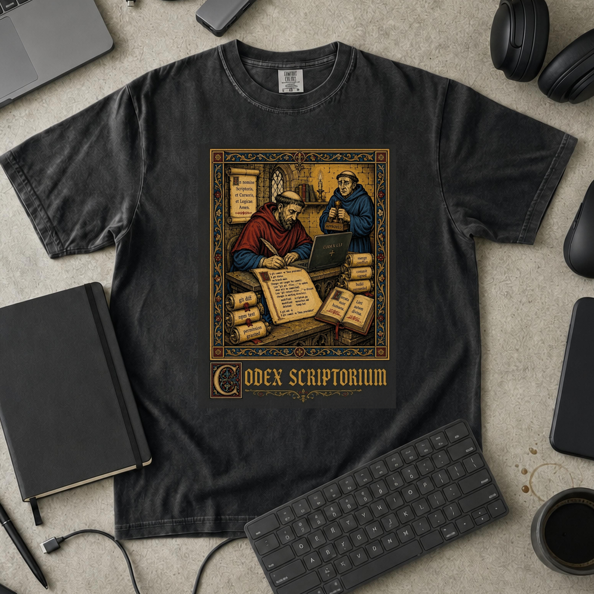 Codex Scriptorium Premium Shirt — black Premium Shirt mock-up