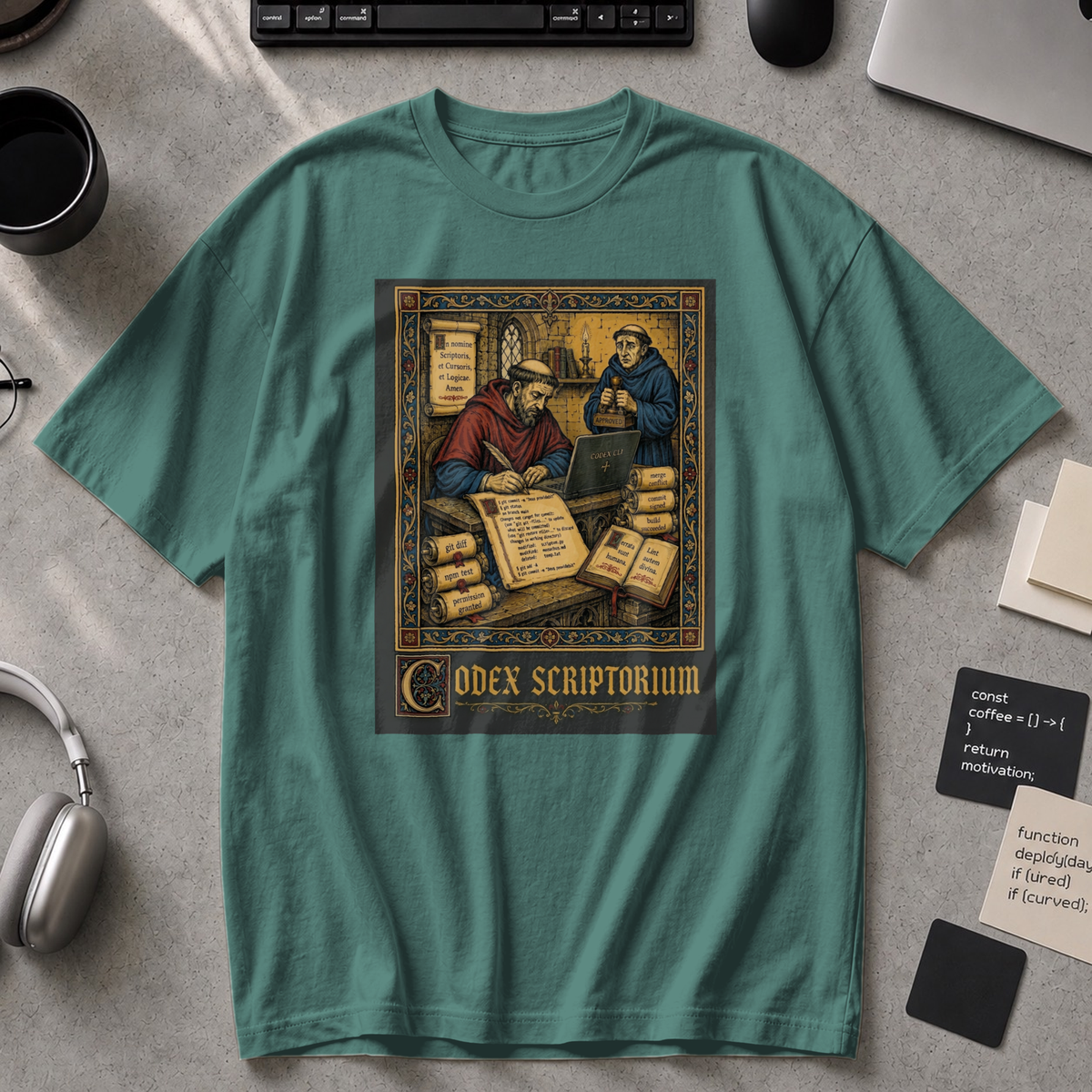 Codex Scriptorium Premium Shirt - Blue Spruce
