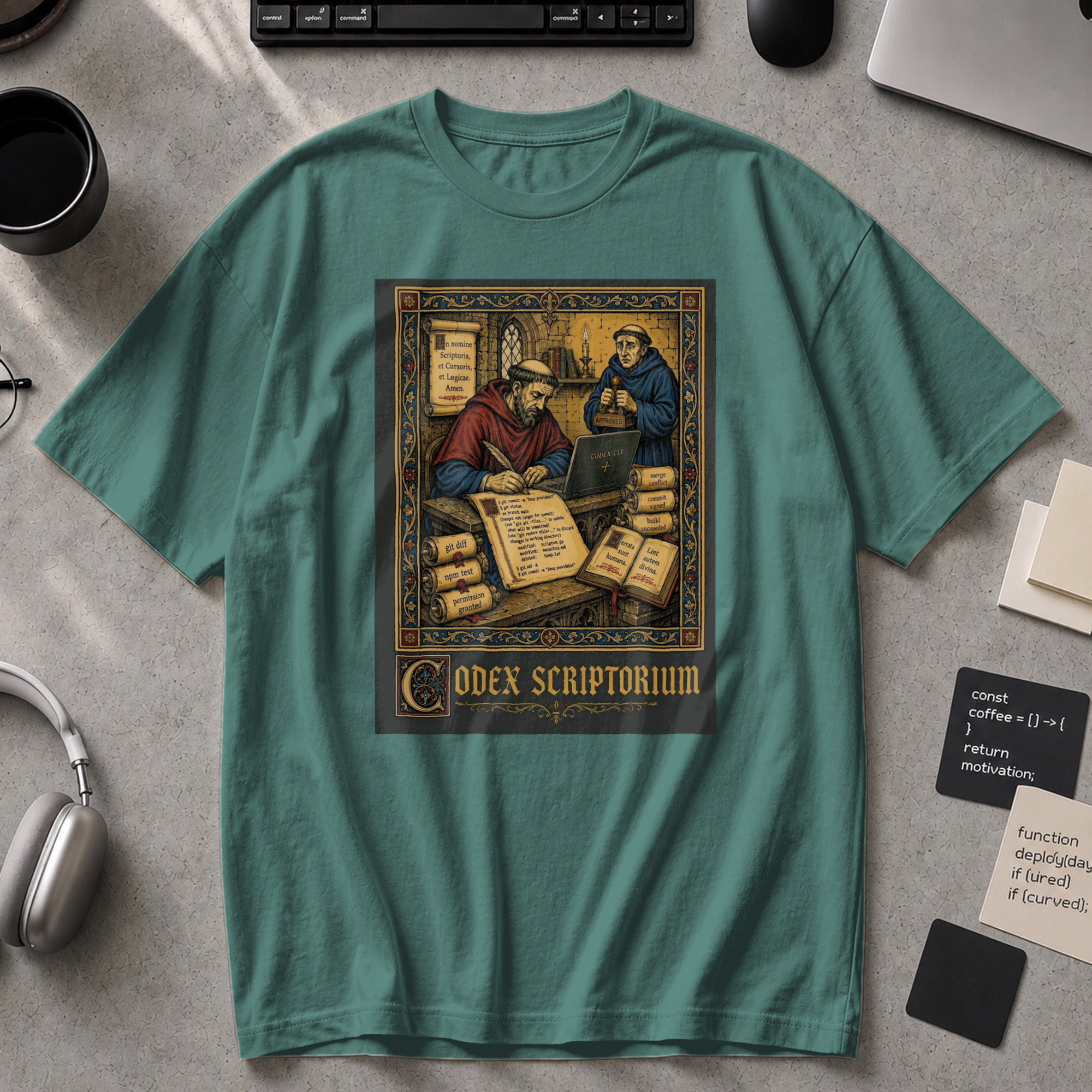 Codex Scriptorium Premium Shirt - Blue Spruce