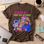 Codex: Tiny Fix, 47 Files Shirt — Dark Chocolate