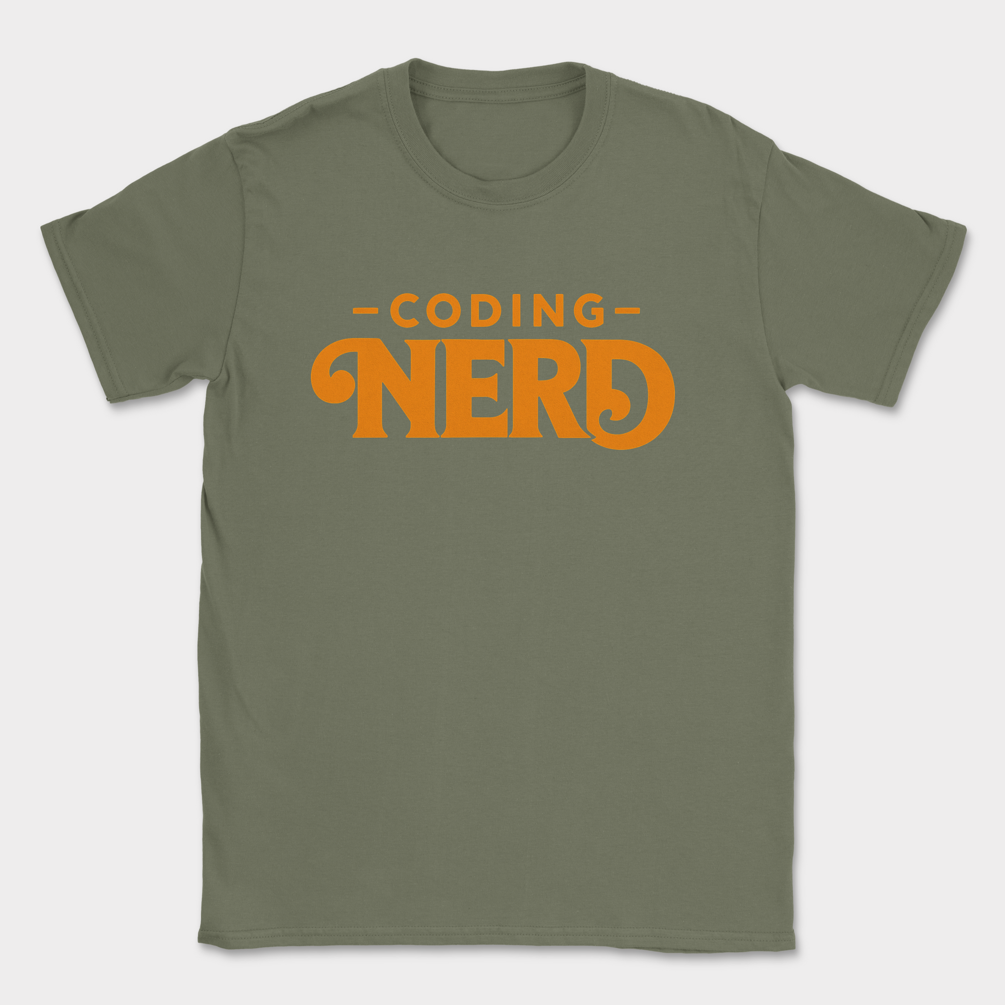 coding nerd shirt — Military Green