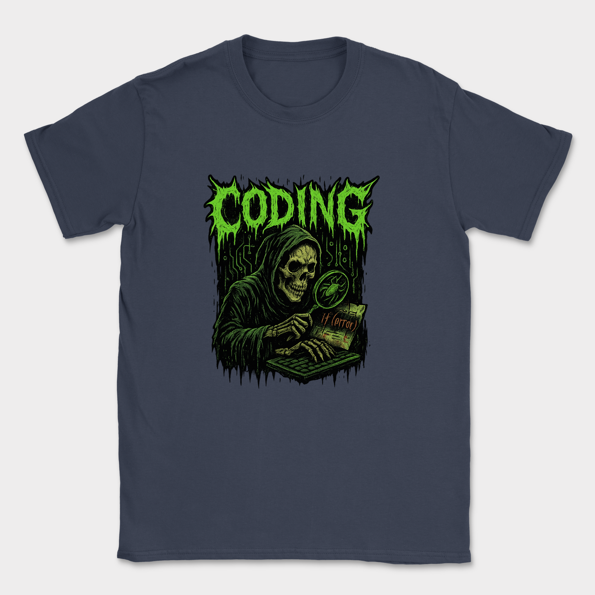 Coding Skull shirt — Navy