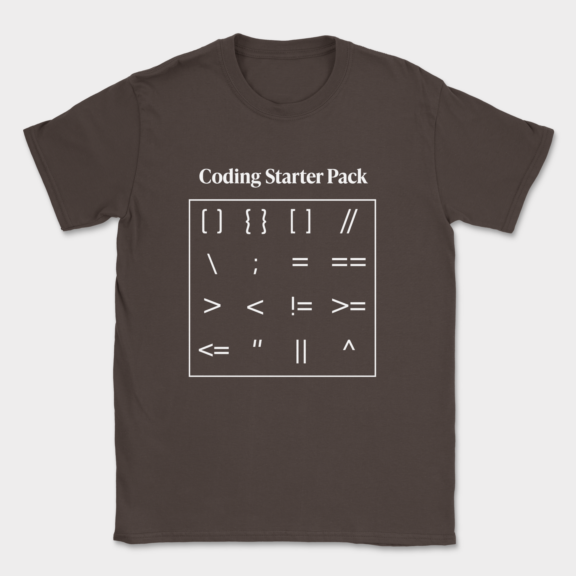 coding starter pack shirt — Dark Chocolate