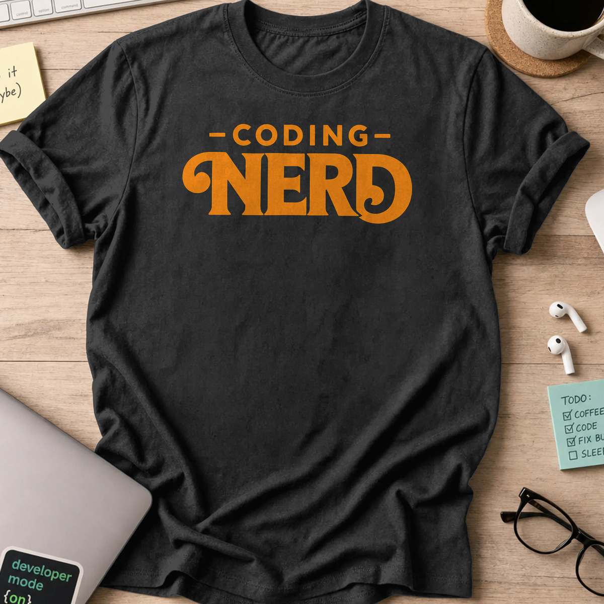 coding nerd shirt - Black