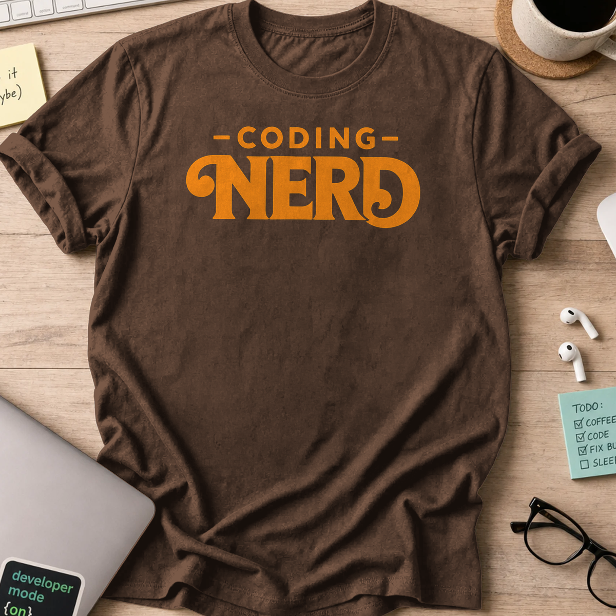 coding nerd shirt - Dark Chocolate